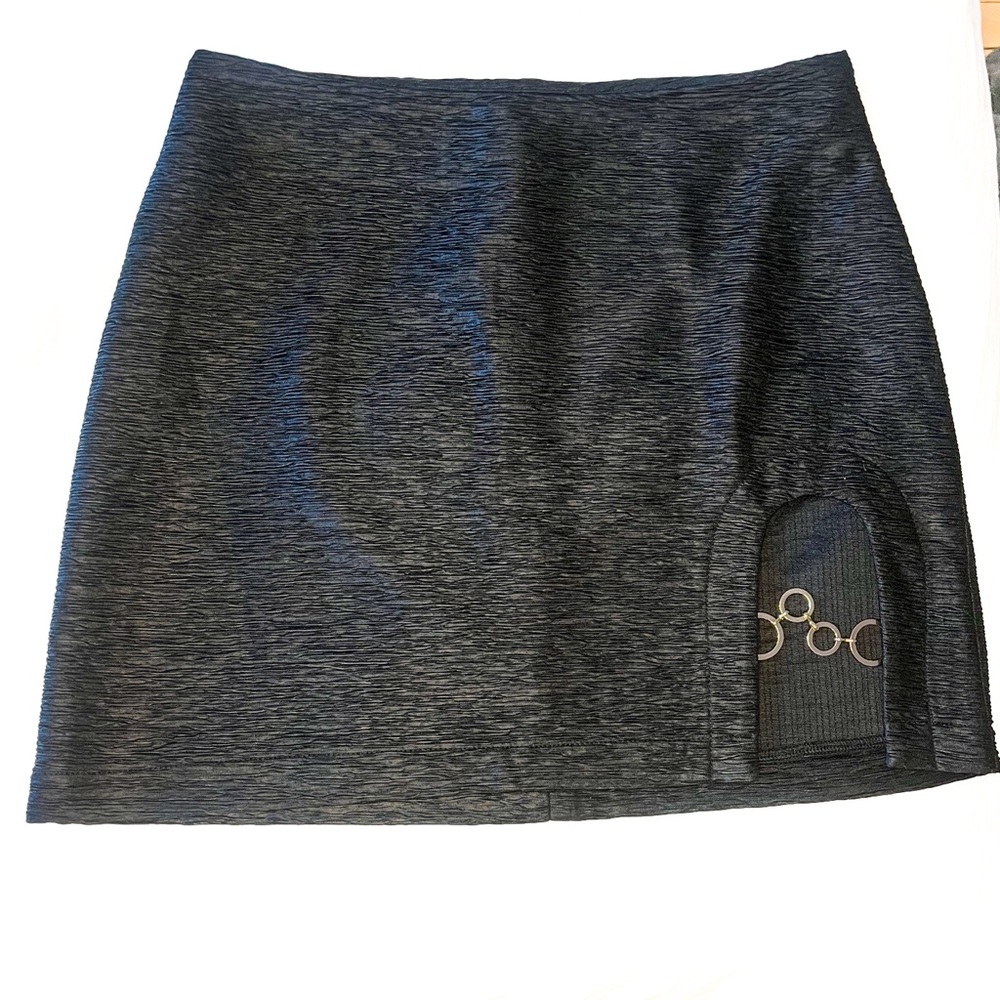 Nasty Gal Black Mini Skirt with Chain Detail